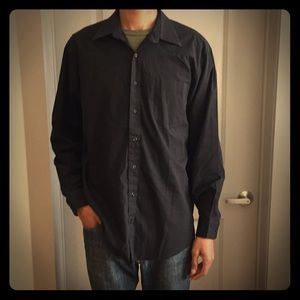 Men’s Black Button Down Shirt.